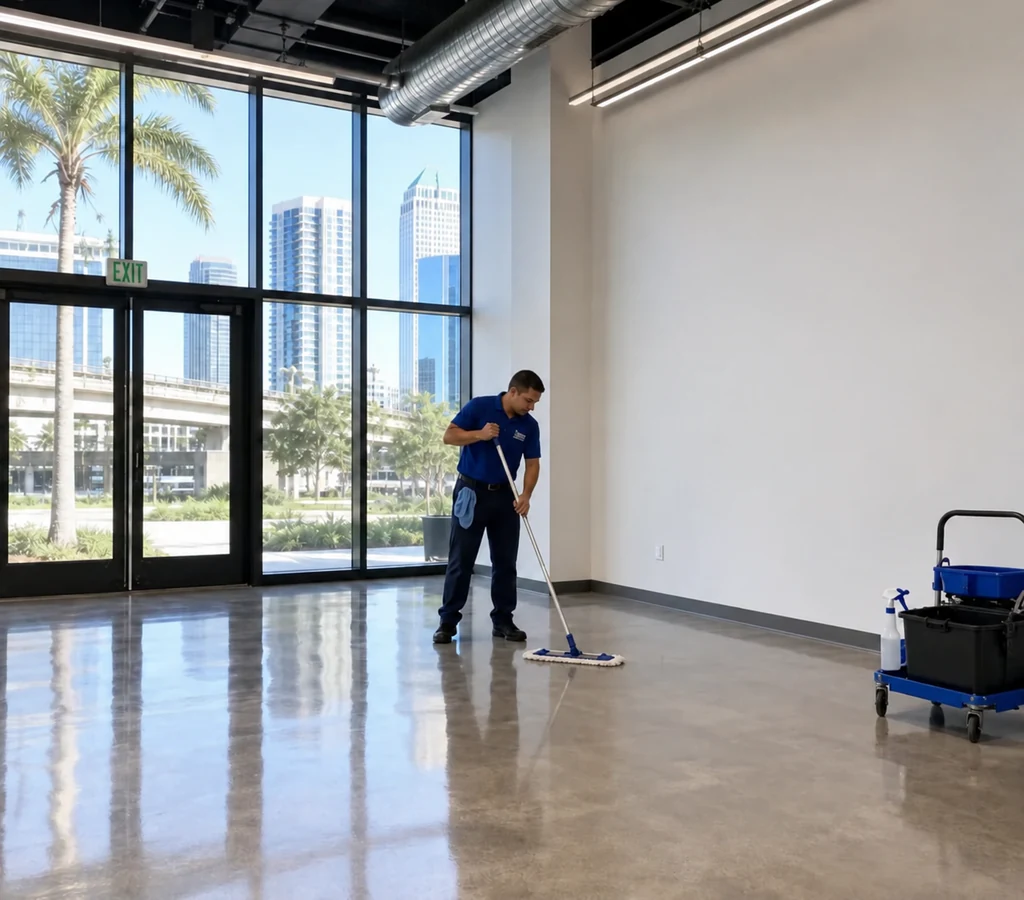 Tampa commercial jobsite cleaned and ready for final handoff